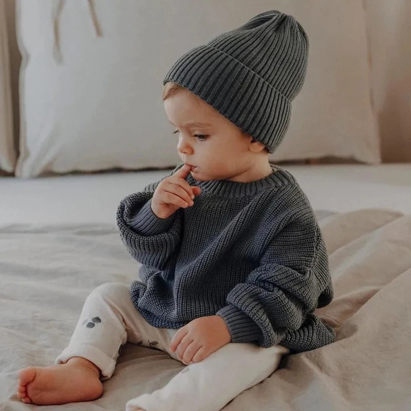 2020 New Fashion 0-5Years Newboorn Baby Girl Winter Autumn Sweaters Long Sleeve Solid Kintting O-Neck Top Fall Clothing