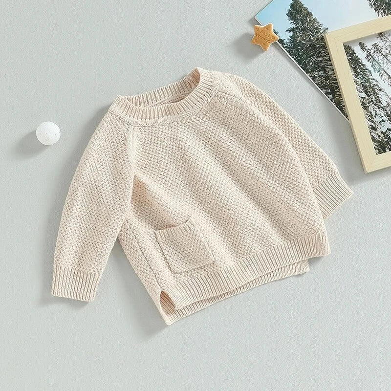 2020 New Fashion 0-5Years Newboorn Baby Girl Winter Autumn Sweaters Long Sleeve Solid Kintting O-Neck Top Fall Clothing