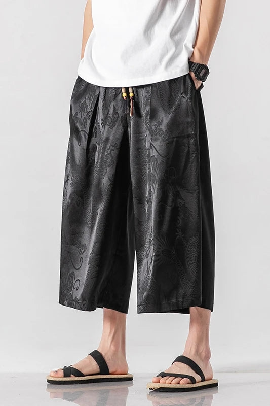 Men Causal Baggy Pants 2022 Men Chinese Style Draped Harem Pants Mens Traditional Wide Leg Pants Male Calf-Length Pants M-5XL