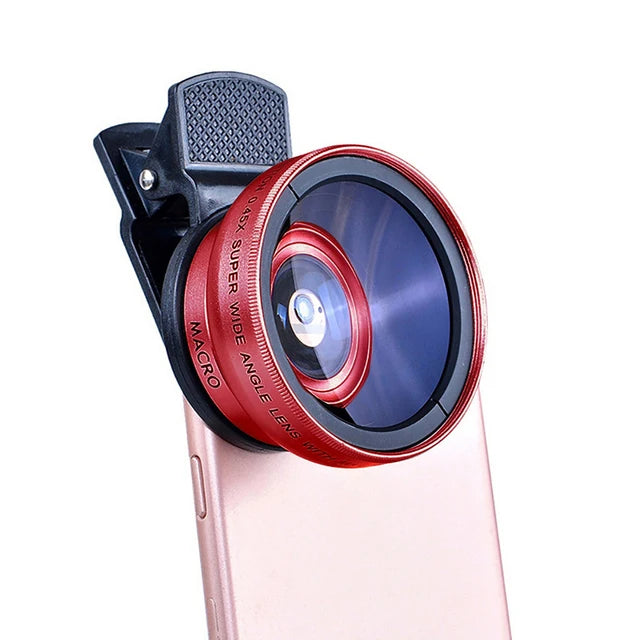 2 In 1 Mobile Phone Lens 0.45x Super Wide Angle 12.5x Macro HD Camera Lens For iPhone 12 11 8 7 6 XS Huawei Xiaomi Samsung