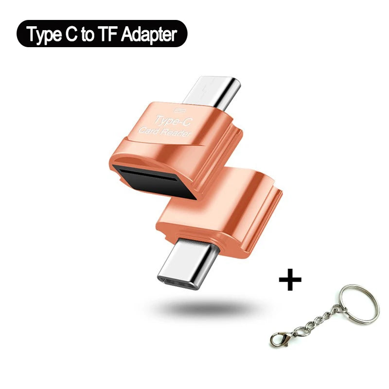 Type C To Micro-SD TF Adapter OTG USB Adapters Smart Memory Card Reader Micro USB To Type C Micro-SD Adapter for Xiaomi Macbook