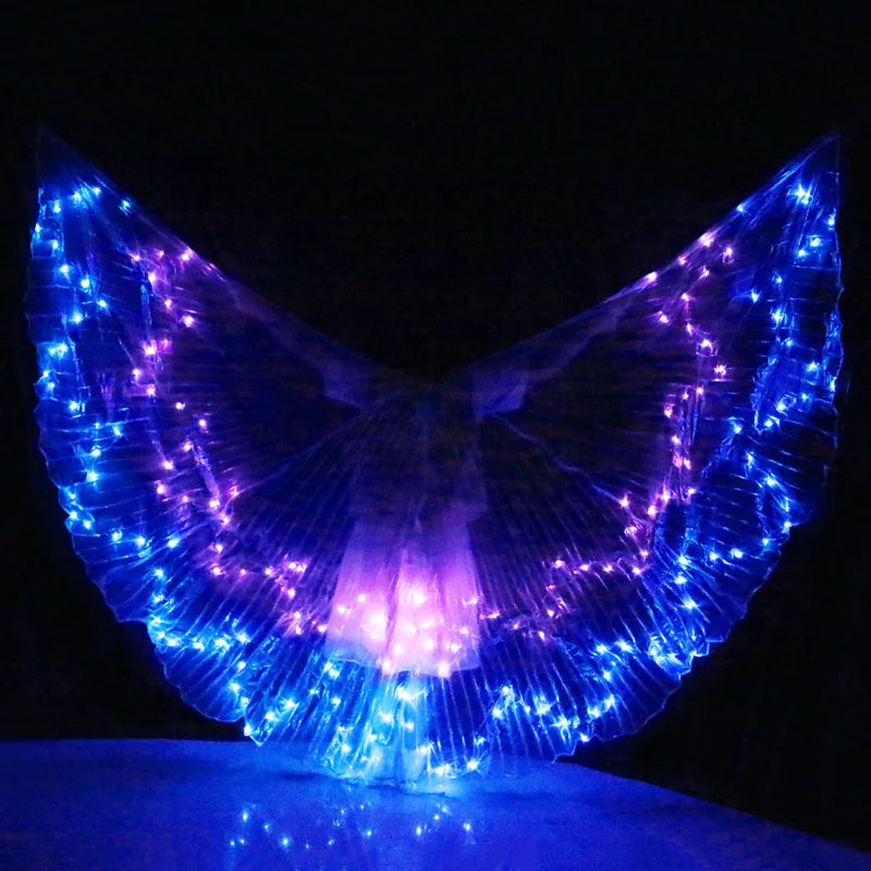 Rainbow Color Alas Angle Led Wings Adult Led Costume Belly Dance LED Wings Children Performance Fluorescent Butterfly Isis Wings