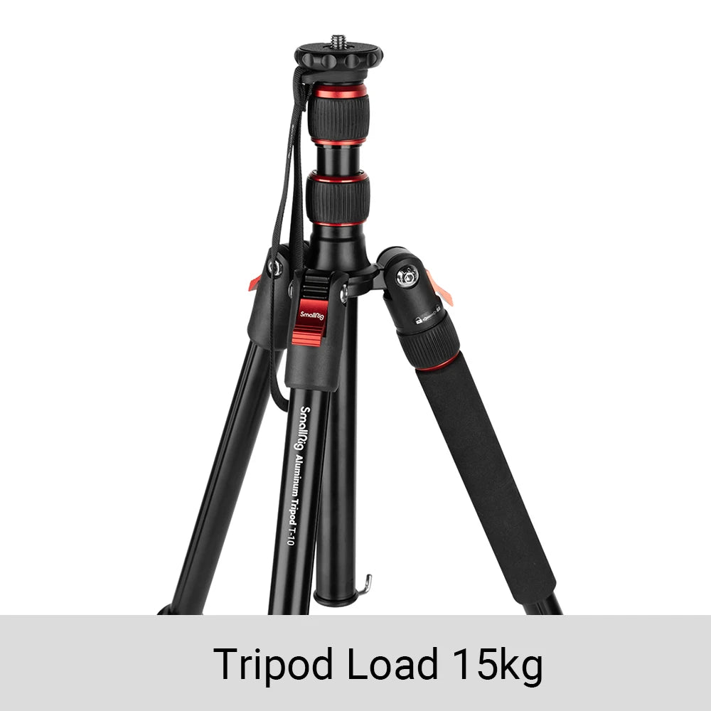 SmallRig T-10 Aluminum Tripod Compact lightweight Foldable Tripod Can Load 15kg Suitable Various Scenarios for Camera Phone 3983