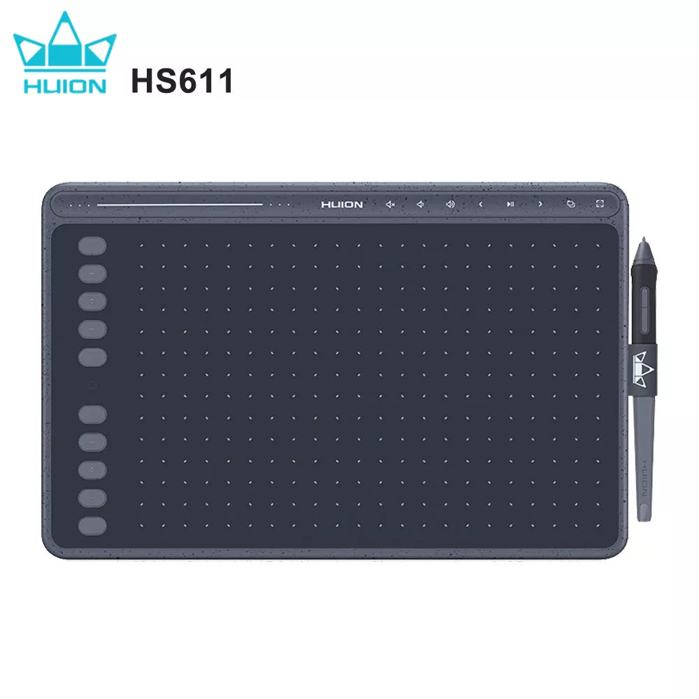 HUION HS611 Graphic Digital Drawing Tablet 266PPS Graphics Pen Tablet Multimedia Keys Three Colors For PC Android