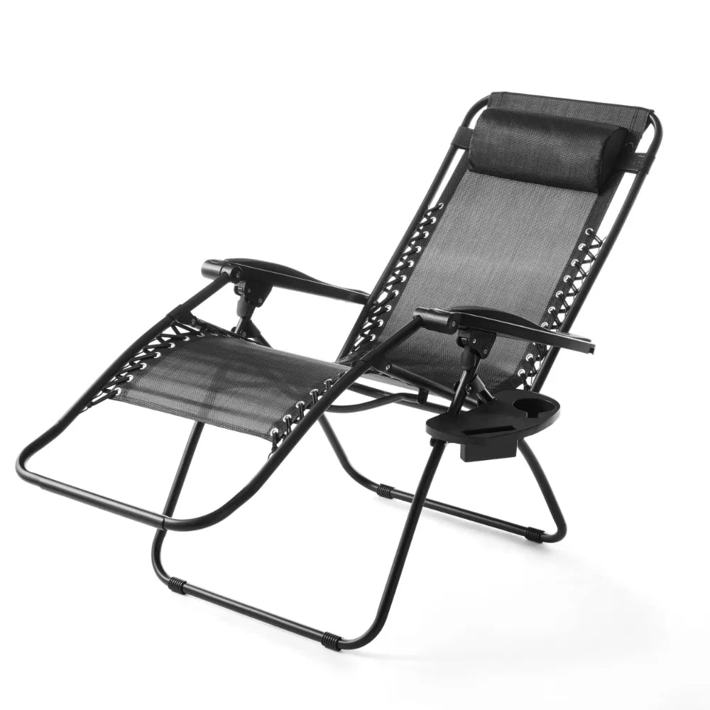 New Outdoor Zero Gravity Chair Lounger 2 Pack - GreyOutdoor Portable Foldable Chair