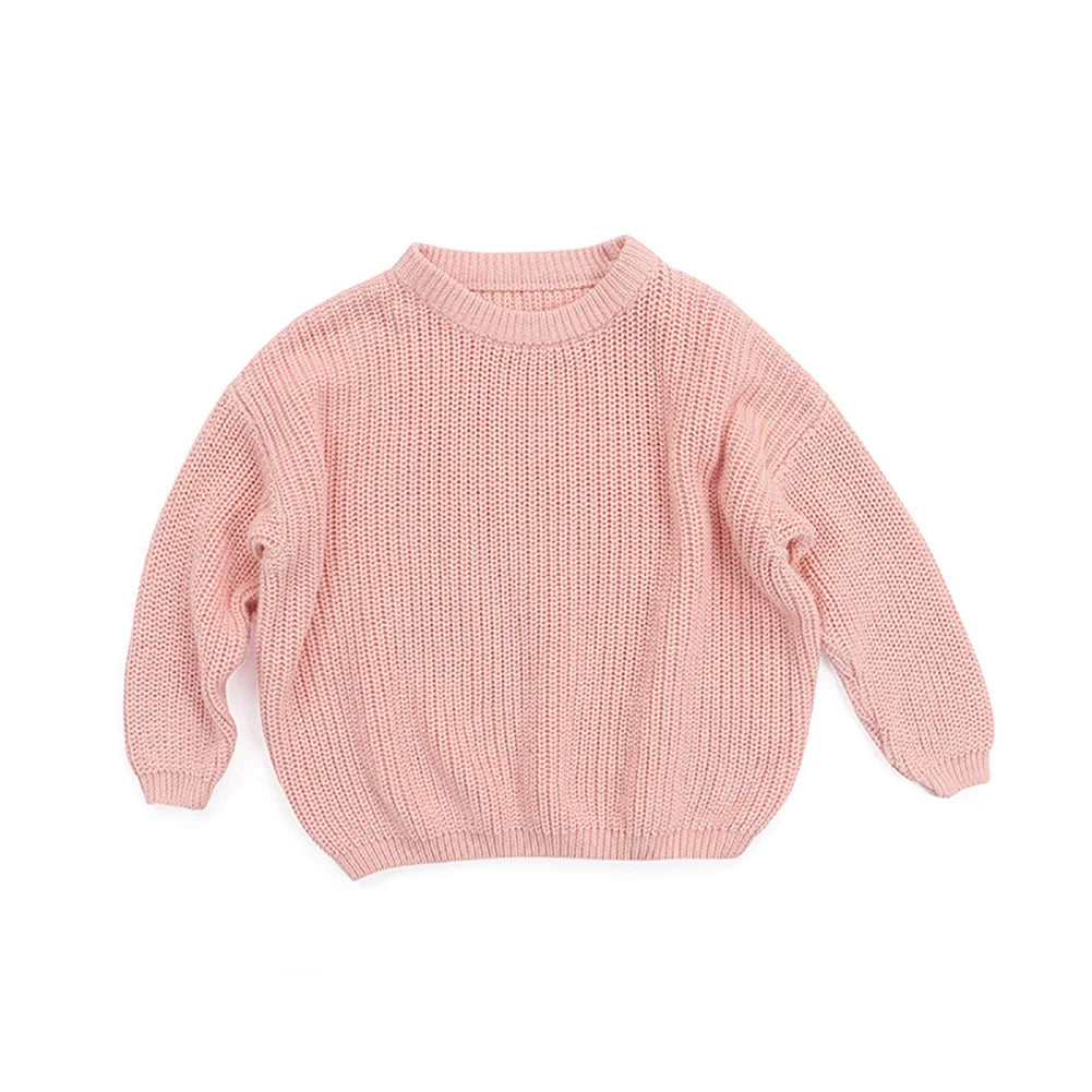 2020 New Fashion 0-5Years Newboorn Baby Girl Winter Autumn Sweaters Long Sleeve Solid Kintting O-Neck Top Fall Clothing